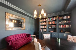 photo of an interior library/study