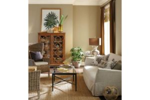 living room space painted sw practical beige